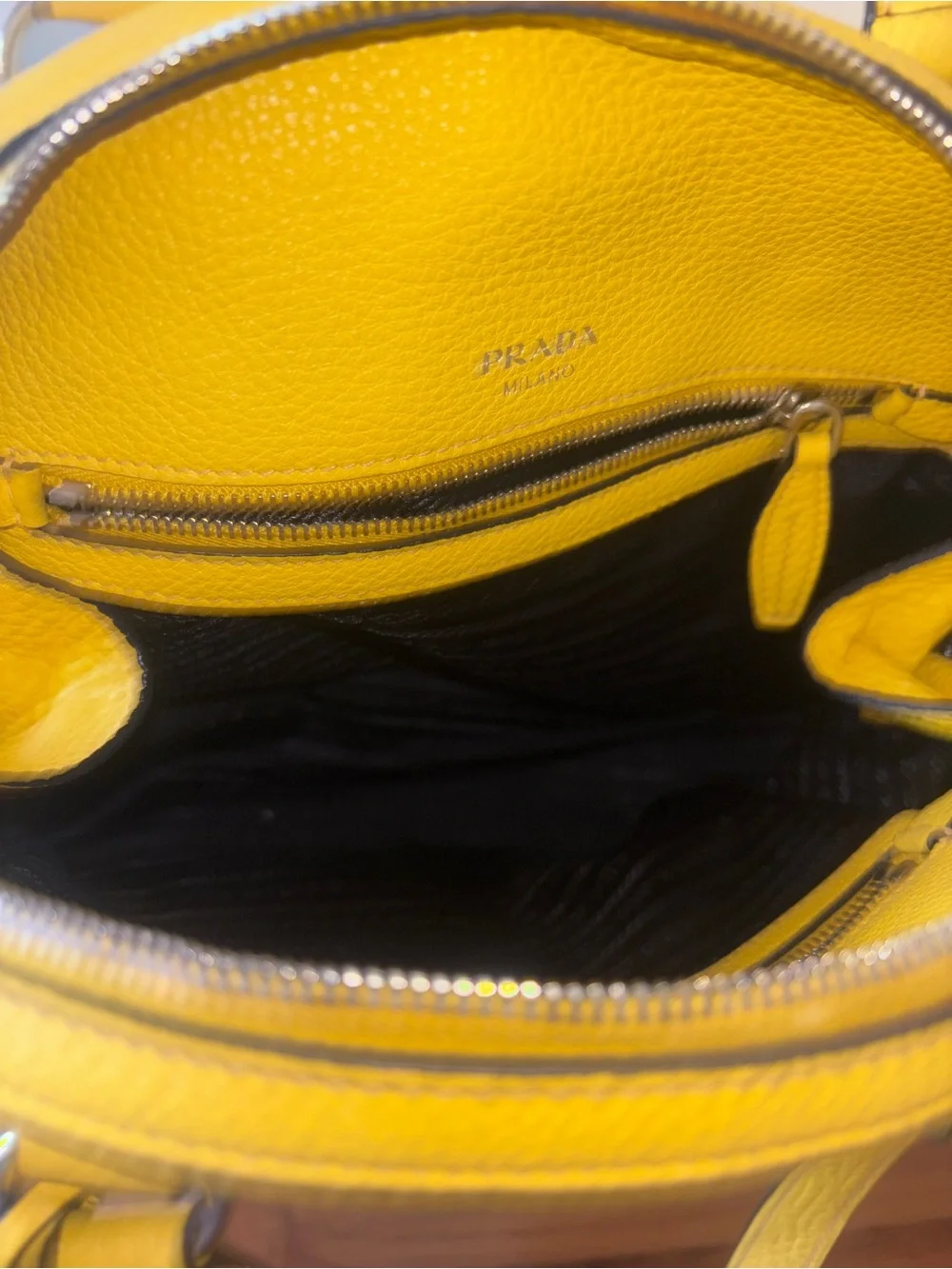 Zip Around Convertible Dome Satchel Vitello Daino Medium- Prada Bag